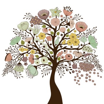 Beautiful floral tree for your design