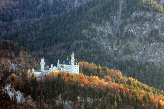 Castle Neuschwanstein in the Bavarian Alps, Germany