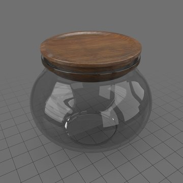 Round clear jar