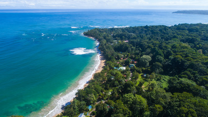 Fototapeta na wymiar Aerial Image in Costa Rica at the Caribbean in Puerto Viejo