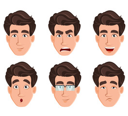 Face expressions of business man