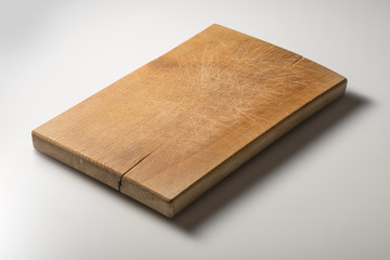 Isolated rectangular wooden chopping board
