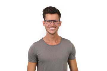 Obraz premium Junger Mann mit Brille lacht