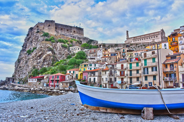 The city of Scilla in the Province of Reggio Calabria, Italy - obrazy, fototapety, plakaty