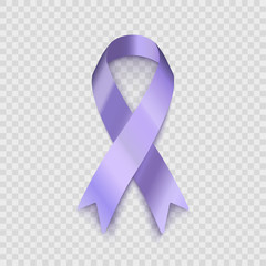 Stock vector illustration lavender ribbon Isolated on transparent background. The problem of epilepsy and cancer EPS10