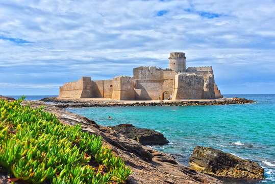 The castle in the Isola di Capo Rizzuto, Calabria, Italy