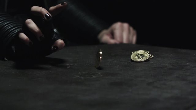 Spinning Bitcoin slow motion