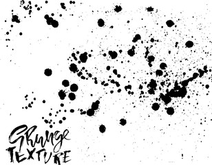 Handdrawn grunge texture. Abstract ink drops background. Black and white grunge illustration. Vector watercolor artwork pattern.