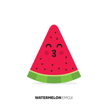 Watermelon Fruit Cute Emoji Character Icon