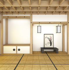 Japan room interior - Japanese style. 3D rendering