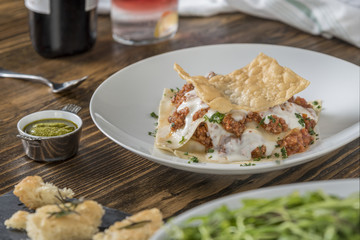 Italian Lasagna Delicious Lasagna with a crispy fresh pasta sheet 