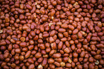 Fried Roasted peanut seed for sale in Thai market.
