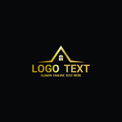 real estate and residential logo elegance vector icon gold color luxury