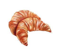 Croissants watercolor illustration