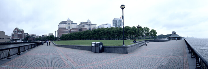 Panoramic view, Hoboken Pier - obrazy, fototapety, plakaty