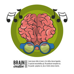 Brain creative poster template with information vector illustration graphic design