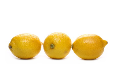 Yellow ripe lemon isolated on white
