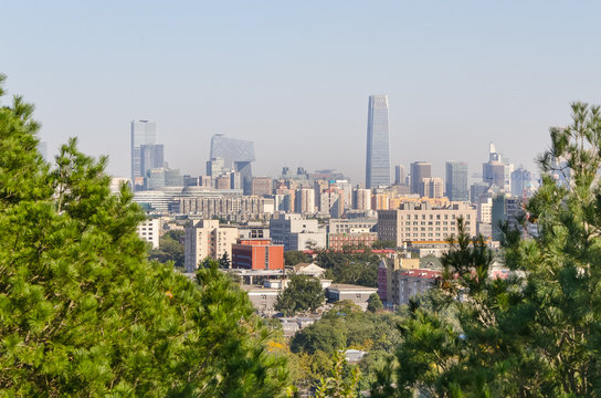 Aerial view of modern buildings in Beijing