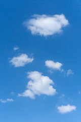 Blue sky and white clouds.