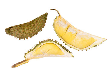 piece of durian isolated on white background-clipping path