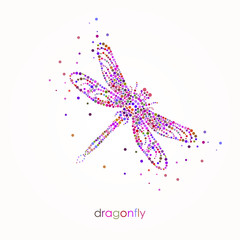 Bright Abstract Dragonfly. Bubbles design. Beauty. - 212795120
