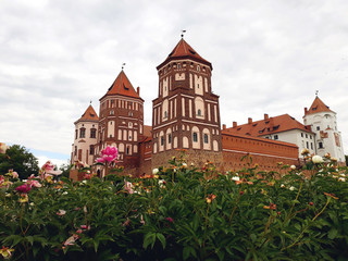 Fototapeta na wymiar Mir, Belarus - June 13, 2018: Mir Castle Complex in Belarus, UNESCO World Heritage