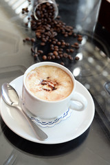 delicious coffee with icecream  in cafe