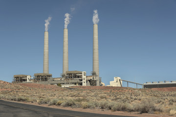 Fototapeta na wymiar Power plant in the western USA Old style of coal pant used to generate electricity