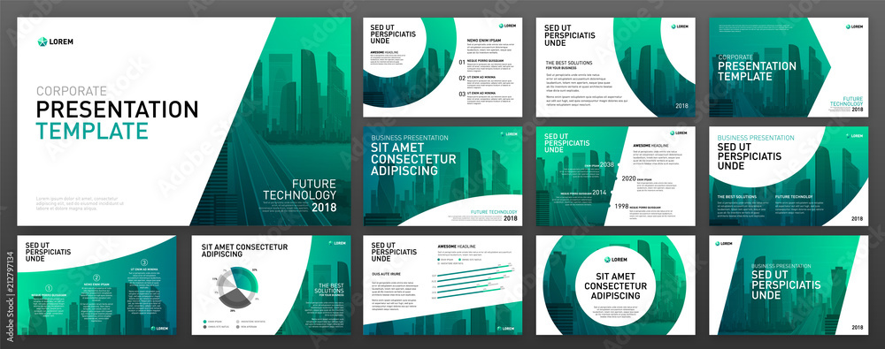 Canvas Prints business presentation templates set. use for keynote presentation background, powerpoint template de