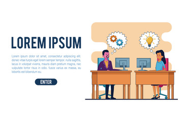 Business people banner template vector illustration graphic design