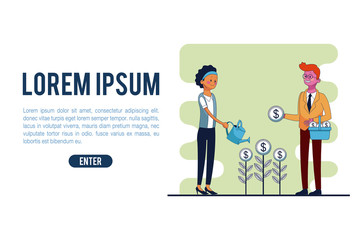 Business people banner template vector illustration graphic design