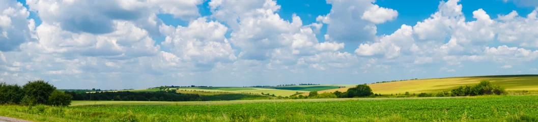 Zelfklevend Fotobehang panorama beautiful view landscape field © Андрей Трубицын