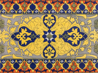 colored ceramic tile, Moroccan ornamental pattern