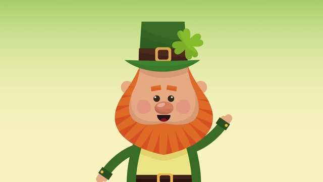 Cute elf greeting over green background High definition animation colorful scenes