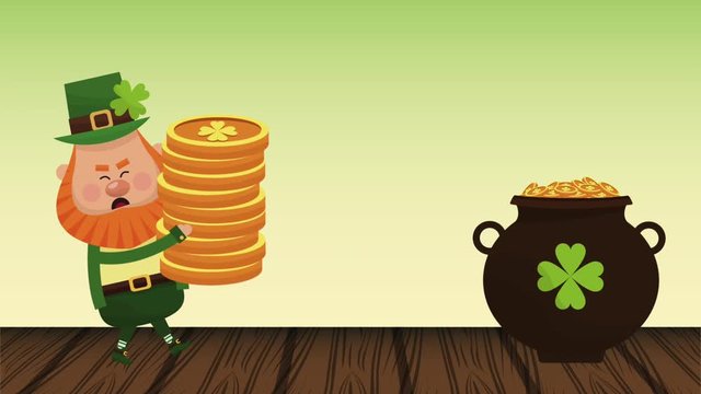 Elf loading coins to pot High definition animation colorful scenes