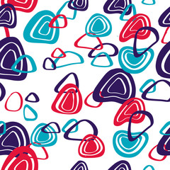 Abstract background with abstract objects, flowers. Seamless vector pattern can be used for web page backgrounds, wallpapers, pattern.