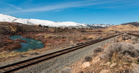 Railroad tracks by the river