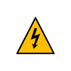 High voltage sign. Vector illustration, flat design.