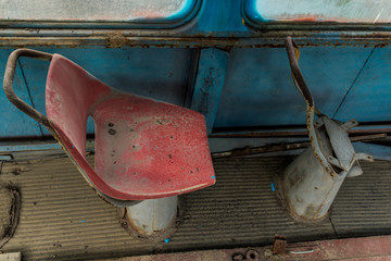 old rusty tram ecological catastrophe