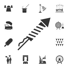 fireworks icon. Detailed set of attractions. Isolated on white background. Premium graphic design. One of the collection icons for websites, web design, mobile app