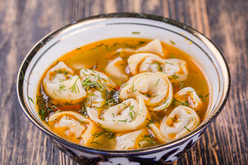 Close up of national dishes, asia, East concept - Central Asian cuisine.