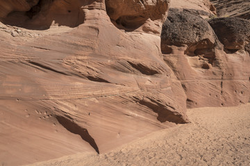 Antelope Canyon in Arizona, USA. Abstract landscape of Lower Antelope Canyon Abstract caverns found inside the canyon made of sandstone and carved over a long time by erosion