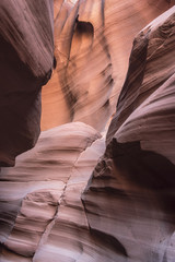 Antelope Canyon in Arizona, USA. Abstract landscape of Lower Antelope Canyon Abstract caverns found inside the canyon made of sandstone and carved over a long time by erosion