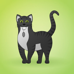 Vector of cartoon images of cute different cat. Pet. Vector