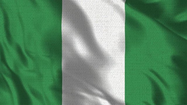 Realistic 4K 60 fps flag of the Nigeria waving in the wind. Seamless loop with highly detailed fabric texture. Loop ready in 4k resolution.
