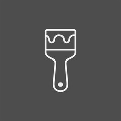 Paint brush flat vector icon