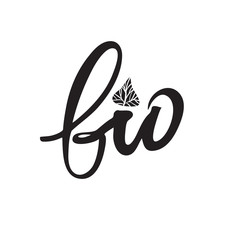 Vector bio logo or sign. Vegan, raw, healthy food badge