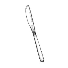 knife cutlery. drawing isolated on white background sketch