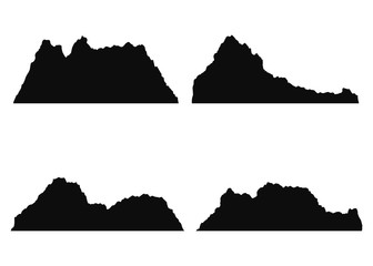 mountains silhouette drawing isolated vector. on a white background