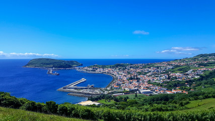 Fototapeta premium Panorama view over Horta, Faial, Azores